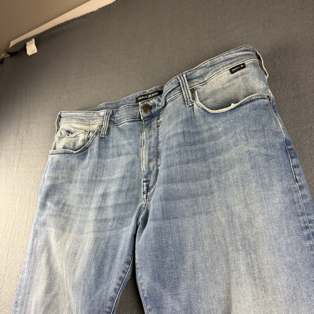 Mavi Jeans Mens 39x28* Blue Denim Zach Straight Leg Casual Stretch Whiskered